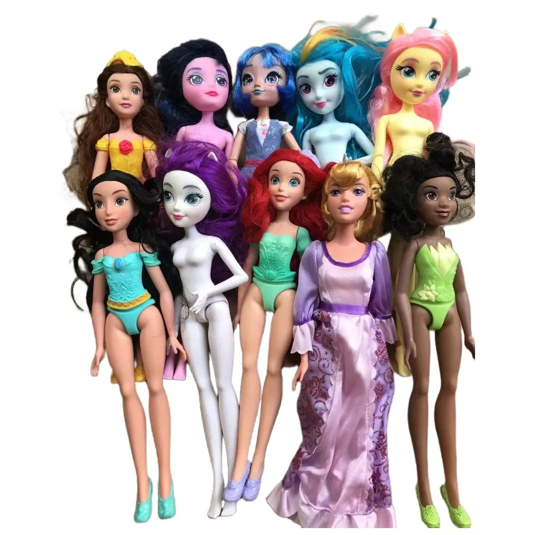

DISNEY 1/6 Doll Figure Toys Mermaid Moana Belle Fairy Princess Girl Collective Toy Figures With Colorful Clothes