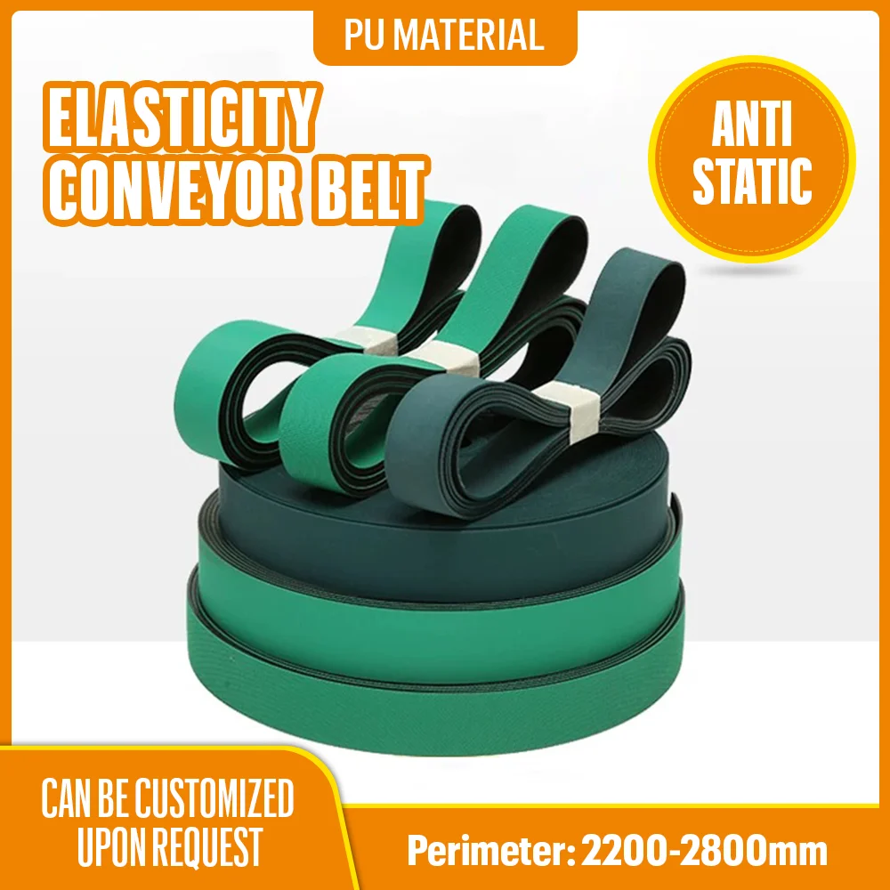 

1pc Anti static elastic conveyor belt Thickness 1.0/1.2/1.5mm Perimeter 2200mm 2250mm 2300mm 2400mm 2500mm 2600mm 2700mm 2800mm