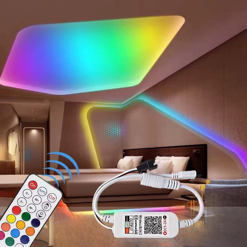 21 Keys Bluetooth Mini Phantom Controller 5-24V Full Color Running Water RGB Phantom Infrared Controller