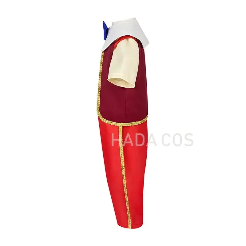 Pinocchio Cosplay Costume Top Pants Vest Hat Boys Children Stage Performance Clothing Carnival Halloween Kids