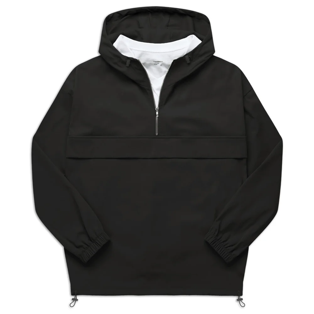 Top Boy Sudadera con capucha tipo cortavientos con media cremallera y cordón de talla grande (Sa026)