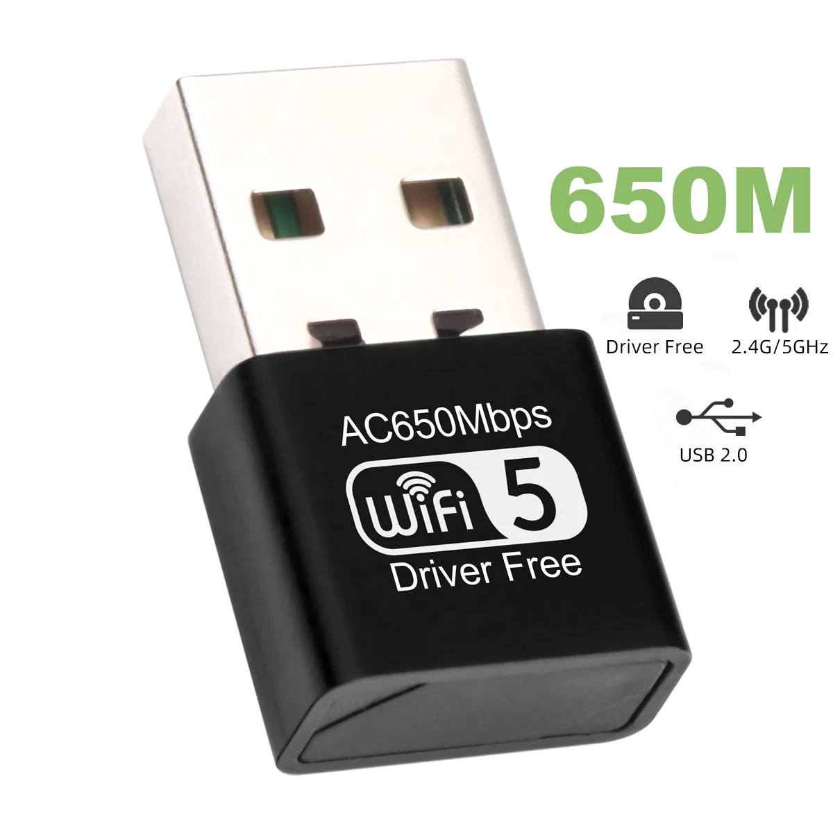 

650Mbps USB WiFi Adapter Wireless Network Card 2.4G 5Ghz Dual Band USB Dongle Antenna Free Drive Wireless WiFi Receiver