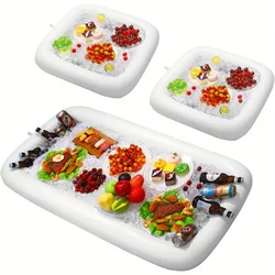 Inflatable service bar salad ice tray food and beverage container, suitable for barbecue, picnics, swimming pools, parties