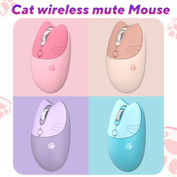 2.4G Cat Wireless Mouse Mute USB Receiver Cute Portable 3 Levels DPI Mouse for M3 Laptop Computor 2.4G Wireless Mouse Cute Mouse