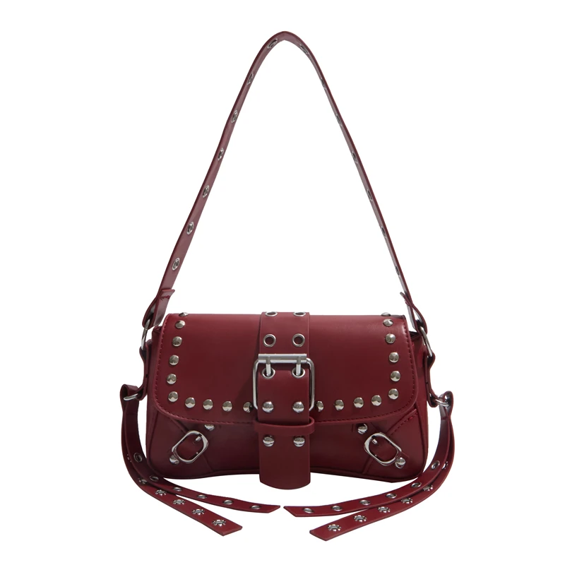 

High Quality Women PU Leather Shoulder Bag Fashion Ladies Rivet Handbags Messenger Bags Casual Female Crossbody Bags for Women