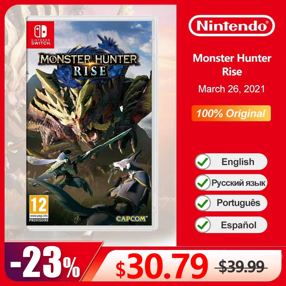 

Предложения игры Monster Hunter Rise Nintendo Switch 100% официальная оригинальная физическая игровая карта для игровой консоли Switch OLED Lite