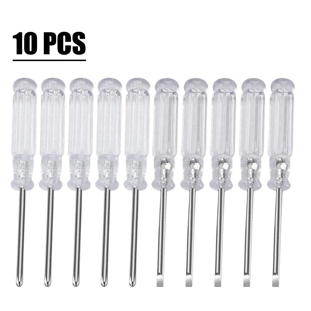 

Nutdrivers Screwdrivers Workshop Equipment 10Pcs Slotted Cross Transparent Handle 45 Steel Disassemble Toys For