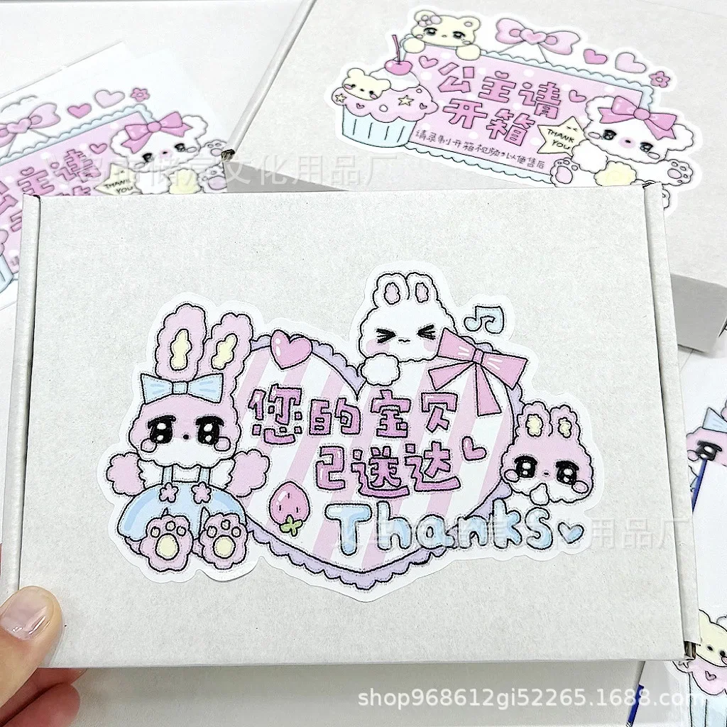 Stiker segel kelinci beruang kartun lucu Korea, 20 buah stiker pesawat kotak gelembung Mailer dekorasi DIY stiker Label kemasan cantik