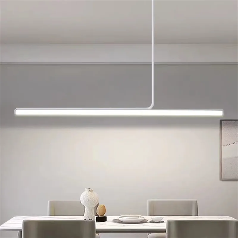 

Scandinavian linear chandelier lighting Nordic living room study simple long dining light home bar kitchen island light