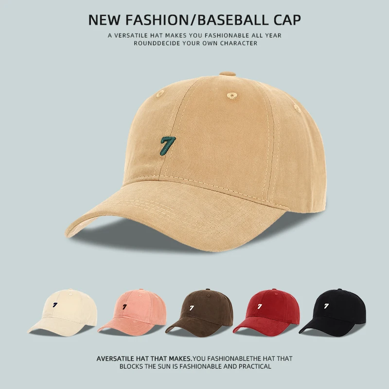 

Baseball Cap Women's Sun-Proof Deep Top Wide Brim Big Head Circumference Korean Sun Protection Embroidered Peaked Cap Men