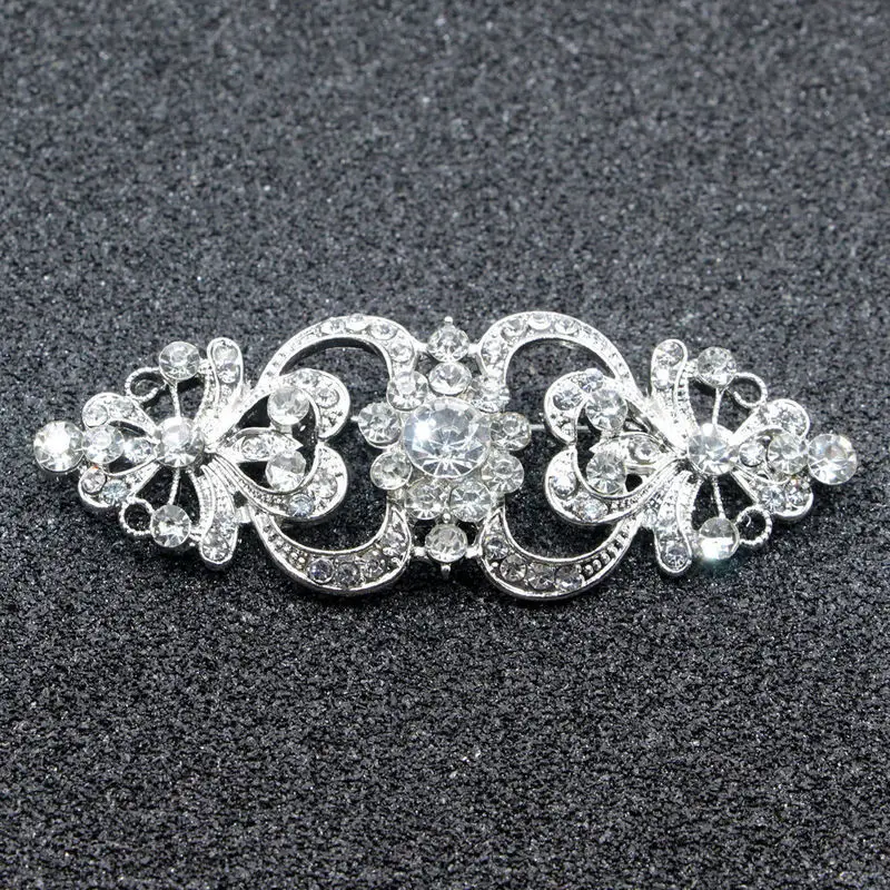 2Pcs Large Luxury Brooch Vintage Alloy Brooches Flower Crystal Brooch Pin Women Jewelry Girls Brooch for Clothing