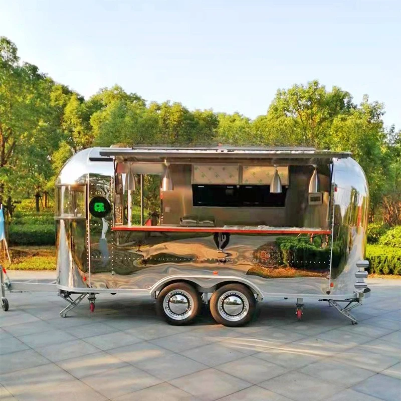 Stainless steel mirror catering RV snack car multi-functional sales truck scenic exhibition car fried truck