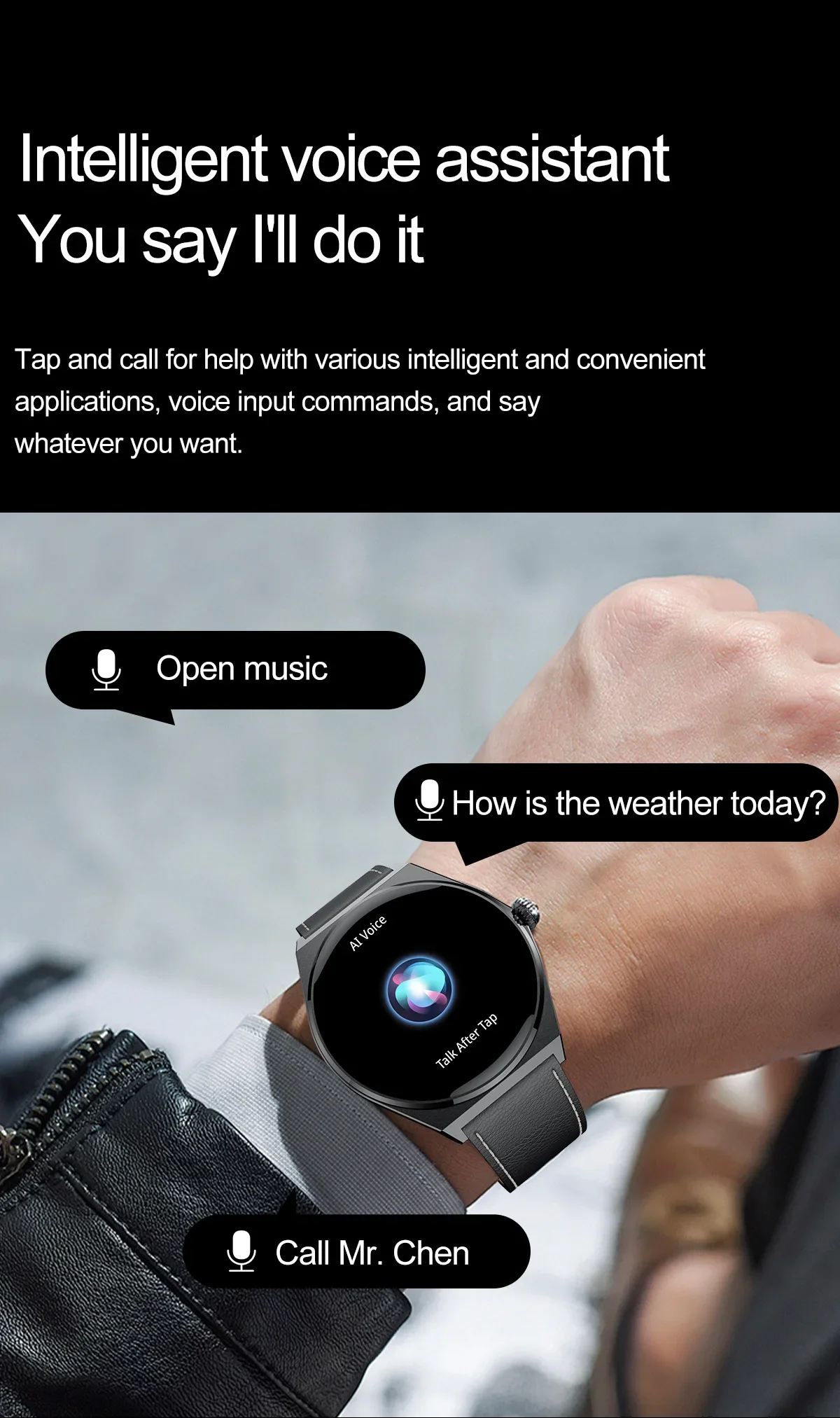 Gaines MT56 Smart Watch Slim Design Amoled Screen Bluetooth Calling Voice Assistant Health Monitoring Men Women Sports Smartwatc