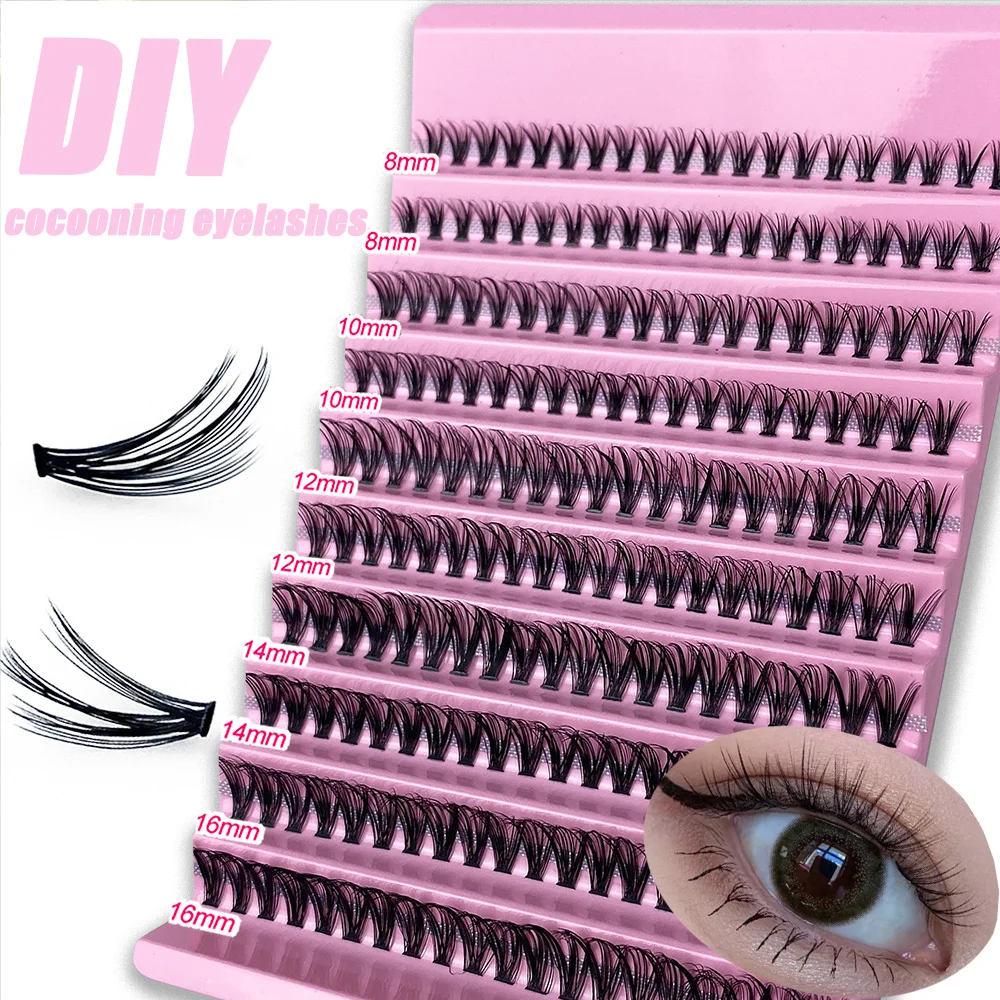 

20D/30D/40D Fake Eyelashes 200 Clusters 0.07mm D Curl 8-16mm Natural Eyelash Extension 3D individual Russian Eyelash cluster