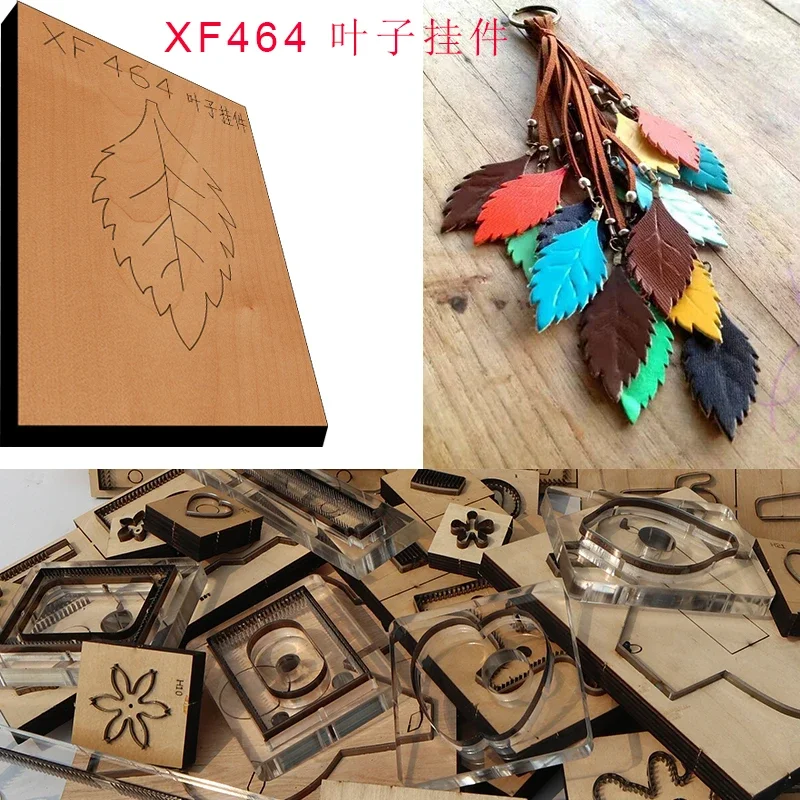 New Japan Steel Blade Wooden Die Leaf pendant Leather Craft Punch Hand Tool Cut Knife Mould XF464  leather craft tools