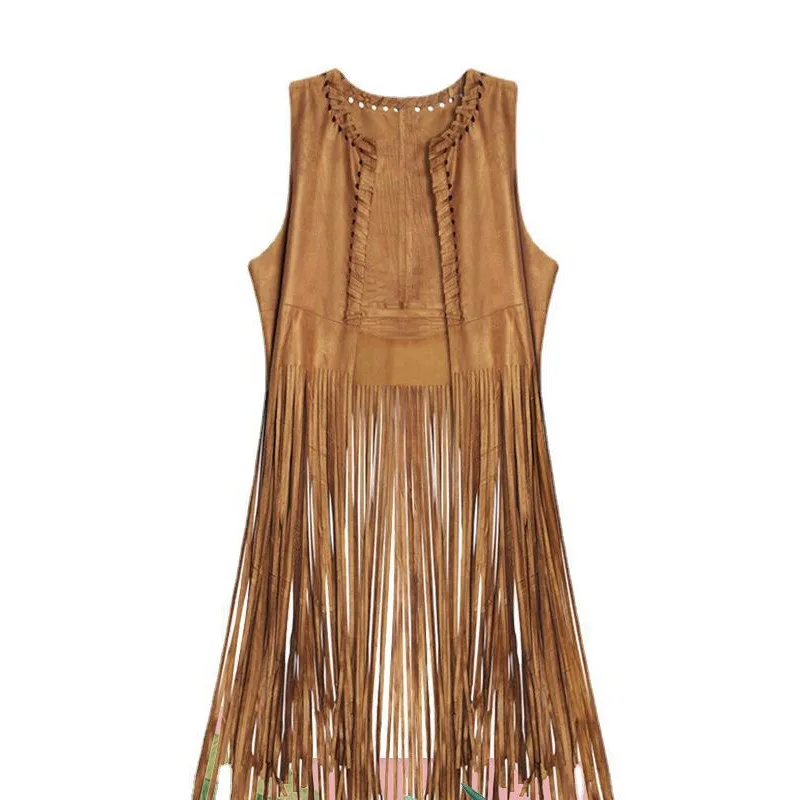 

Новый летний кожаный жилет с оленем, женский однотонный элегантный кардиган с бахромой, повседневный женский стильный топ без рукавов, бестселлер