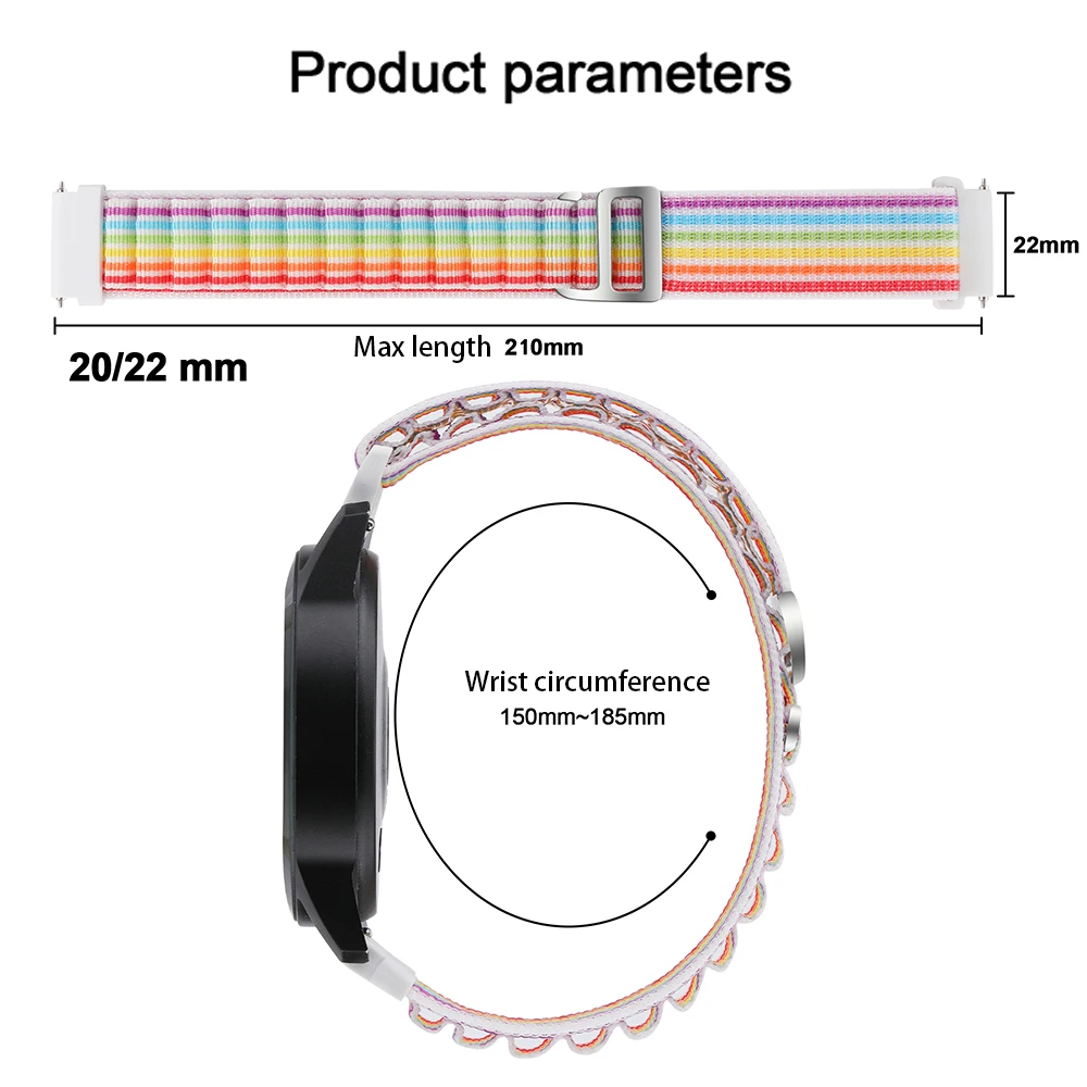 18Mm 20Mm 22Mm Alpine Lus Riem Voor Garmin Vivoactive 3 4 4S Band Horloge Venu 2 2S Sq Forerunner 645 Armband Nylon Correa Riemen