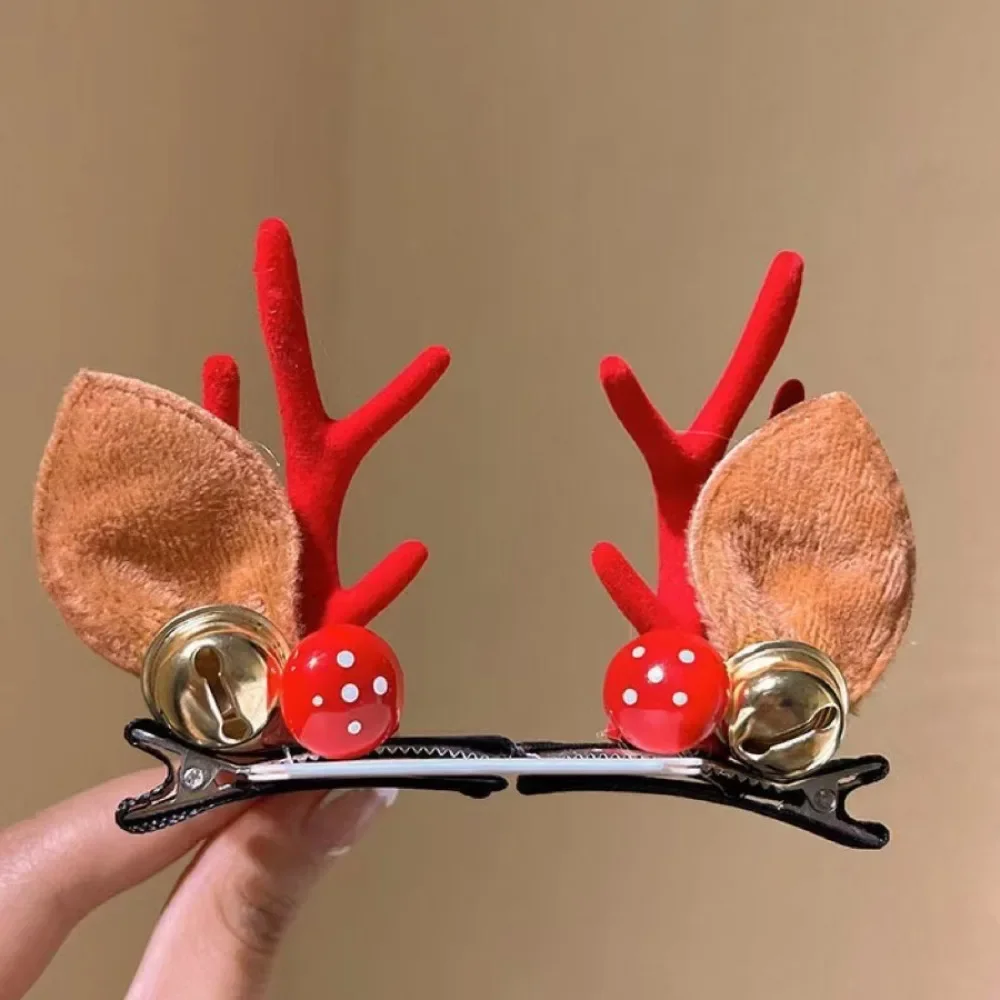 2pcs/Set Kawaii Christmas Elk Ear Hair Clip for Women Girls Santa Snowman Hairpin Xmas Party Barrettes for Kids Cosplay Headwear