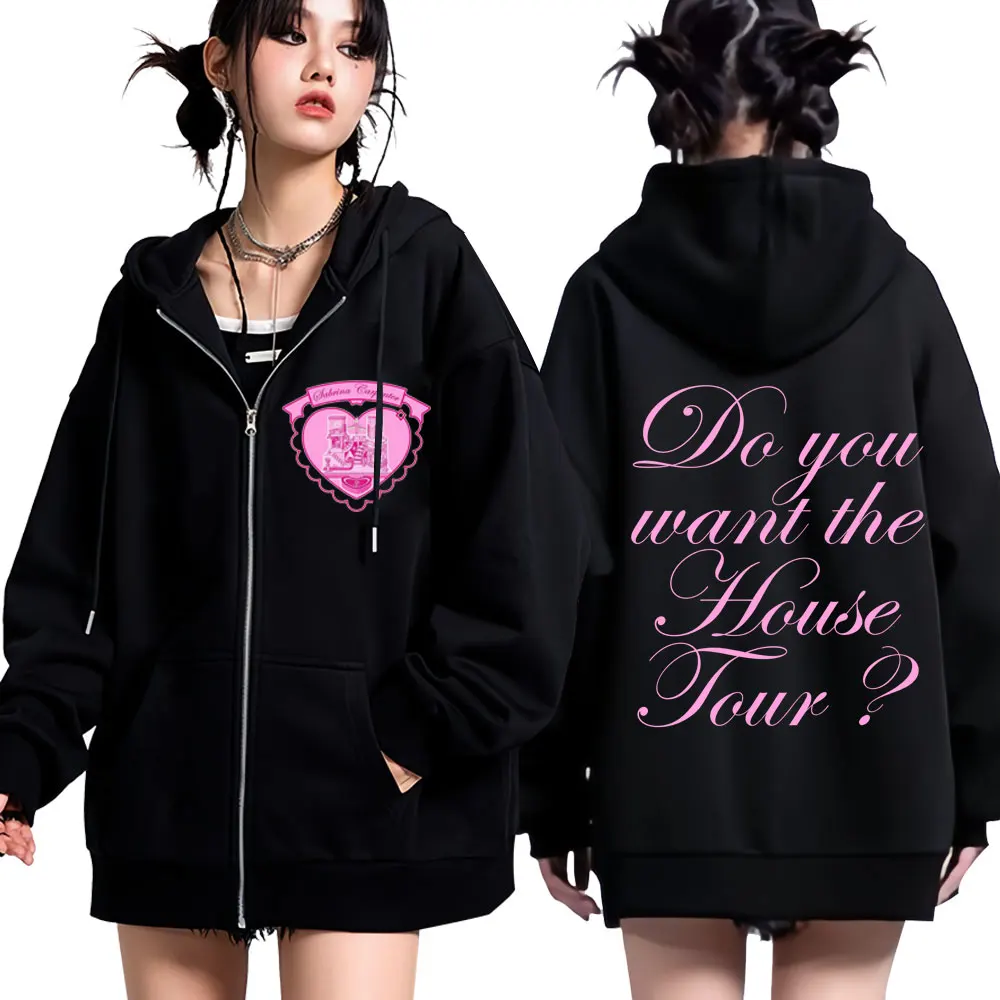 Do You Want The House Tour Sabrina Carpenter Fashion Print Zipper Hoodie Men Women Long-sleeved Harajuku Zip Up Jacket Coats Top