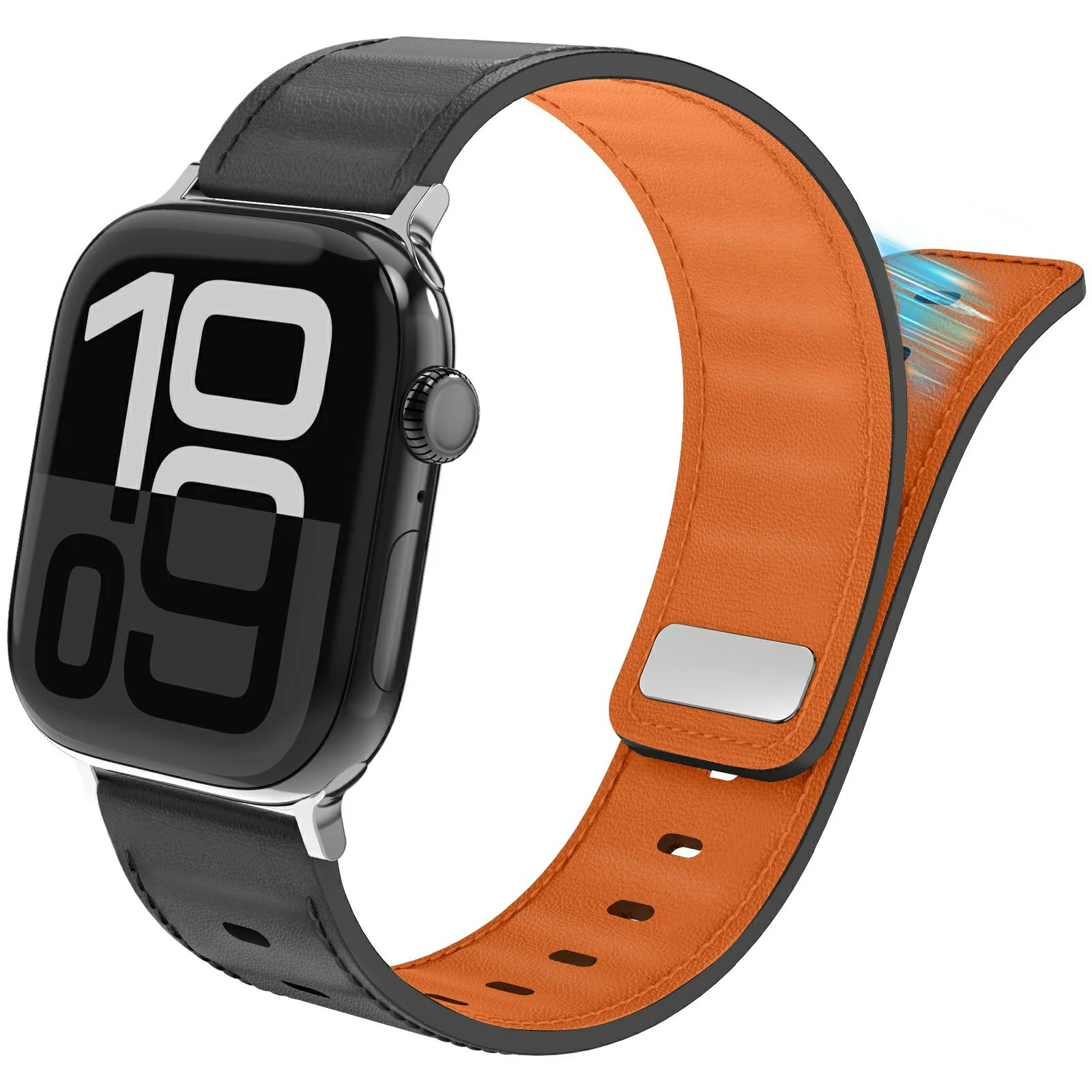 AHASTYLE BO06 Genuine Cow Leather Strap for Apple Watch Series 11 10 42mm / 9 8 7 41mm / SE3 SE2 SE 6 5 4 40mm / 3 2 1 38mm Pin