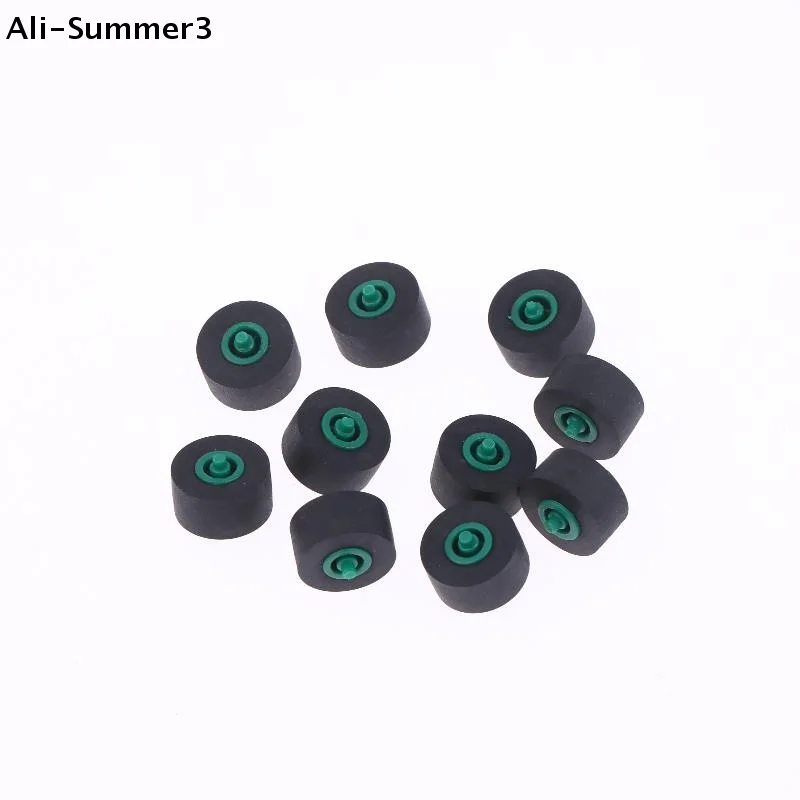 【AyS】10Pcs 10x6x1.5x10mm Cartridge Radio Movement Pinch Roller Wheel W/Shaft For Tape Recorder Cassette Player Audio Accessories