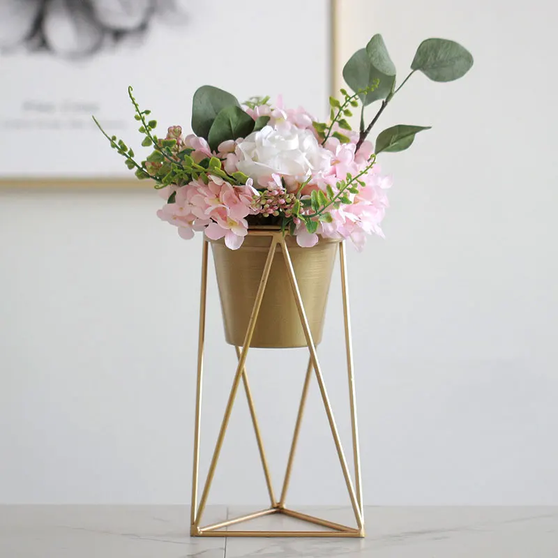 Simple Fashion Senior Metal Iron Art Flower Pot Home Living Room Bedroom Dining Table Unique Design Decorative Plant Rack