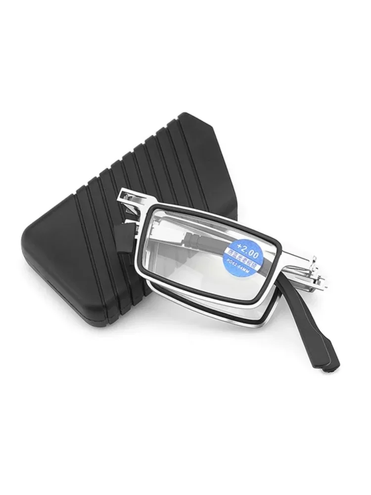 Metall-Klapp-Lesebrille Tragbare Ultraleichte Anti-Blaulicht-Linse Presbyopie-Brille Rechteckige Herrenbrille 2028