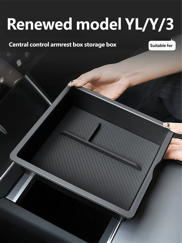 

For Tesla Model YL 2025 2026 Central Control Storage Box Armrest Box Eyeglass Holder Organizer Tray Car Interior Accessories
