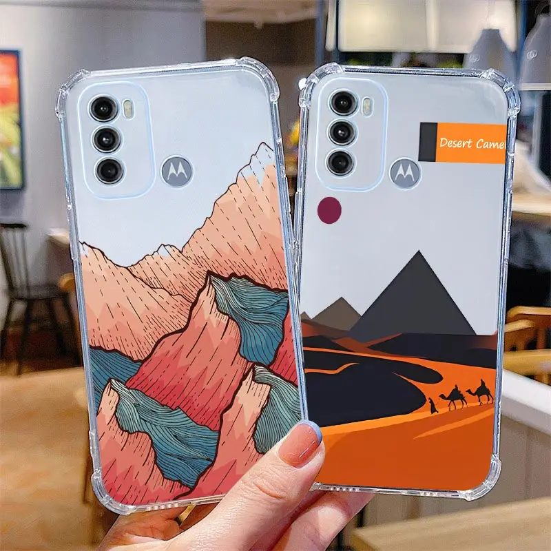 Stunning Scenery Transparent Phone Case For Motorola Moto G60 G40F G22 G20 G42 G52 G10 G9 G30 G9 Plus G82 G53 G8 Power E20 Cover