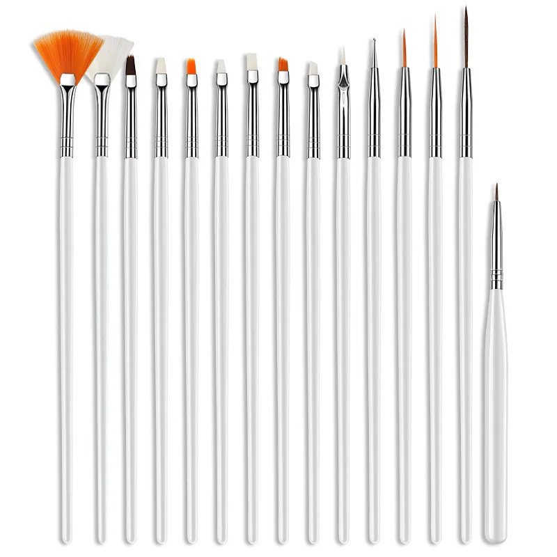 15pcs Ail Art Brushes Kit Makeup Tools For Manicure Accessories High Quality Professional Supplies Kolinsky Scrub Pen Set