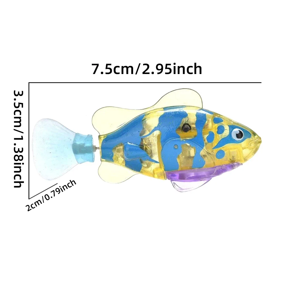 Peixe de indução luminosa elétrica, Jogando no brinquedo aquático, Peixe eletrônico simulado, Robô de natação interativo para chuveiro de bebê