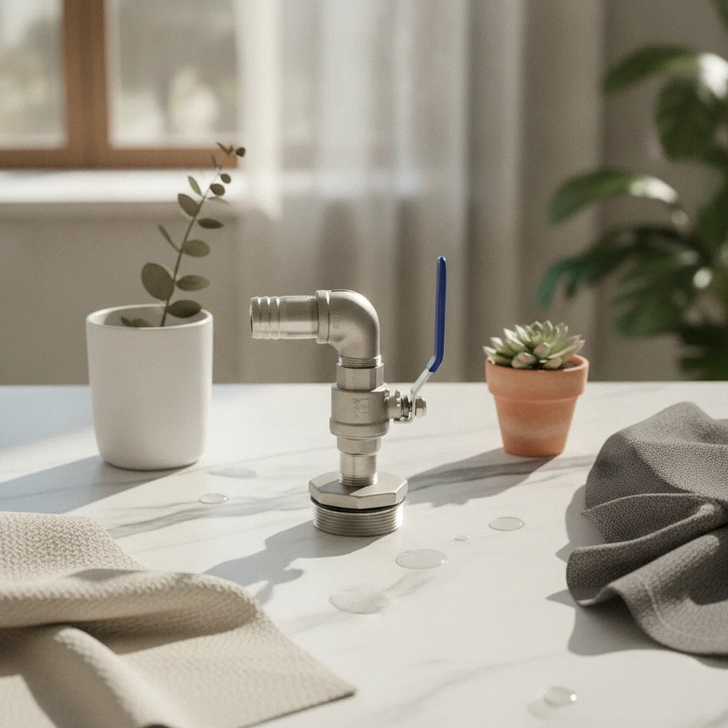 Stainless Steel Dispensing Valve Long-Lasting Drum Valve with Lever Handle Barrel Tap Rust-Proof Faucet with Handle Manual