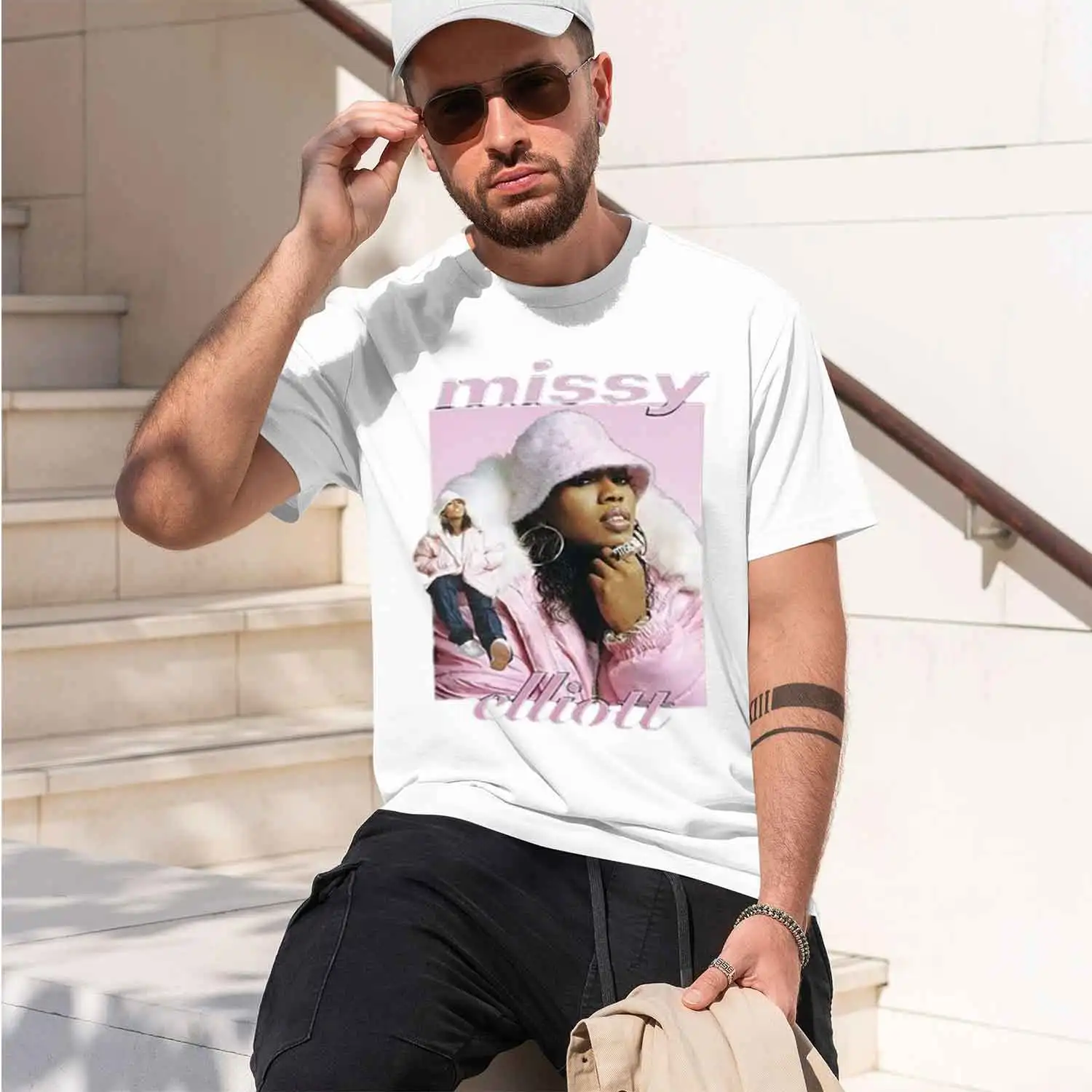 Men/Womens/ Ameran Rapper Missy Elliott Hip hop Rap ular T-Shirt 2026 New Model Short-sleeve crewneck T-Shirt Classic Casual Mul