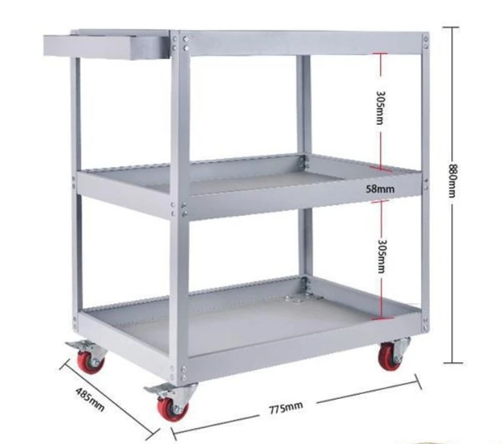 

Height Three-layer Trolley for Auto Repair Tools, Workshop Maintenance Trolley, Storage Trolley for Parts
