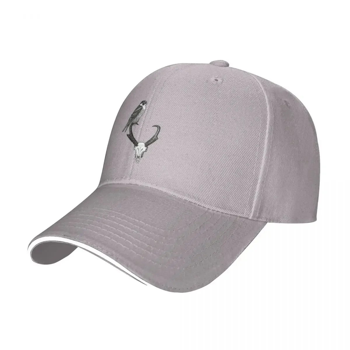 Peregrine Falcon with Pronghorn Skull - Original Bird and Skull Ink Illustration Cap Baseball Cap golf hat Caps women Men's