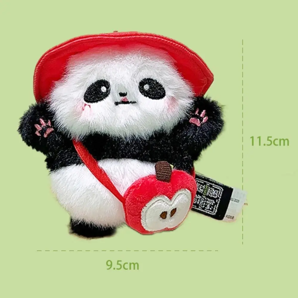 Breloczek do kluczy Candy Color Plush Panda Pendant Cute Expression Pluszowa lalka Panda Pluszowy brelok do kluczy z torbą Kreatywne prezenty urodzinowe