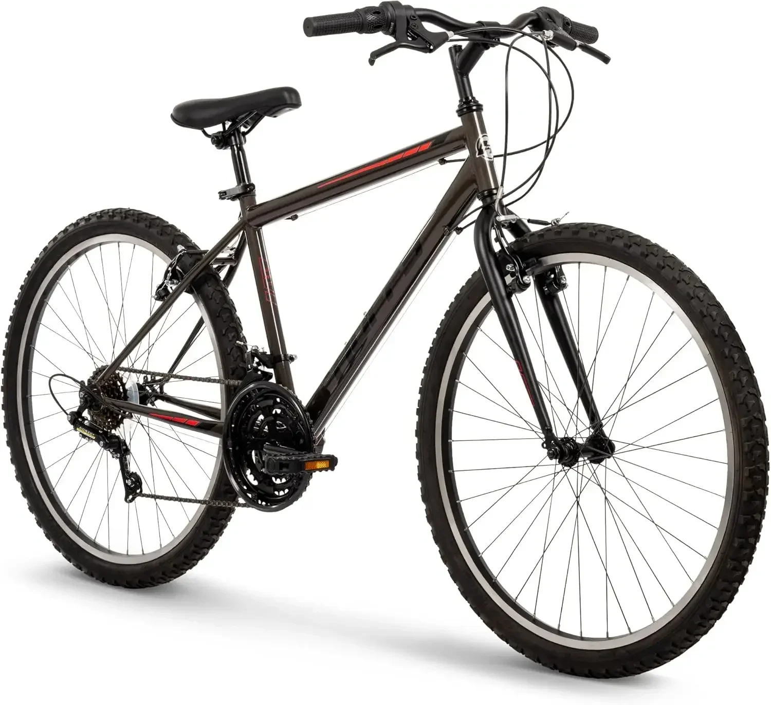 North Peak 26-Inch Mountain Bike, Durable Hi-Ten Steel Frame, 15-Speed Twist Shifter, Front and Rear Linear-Pull Brakes, All-Ter