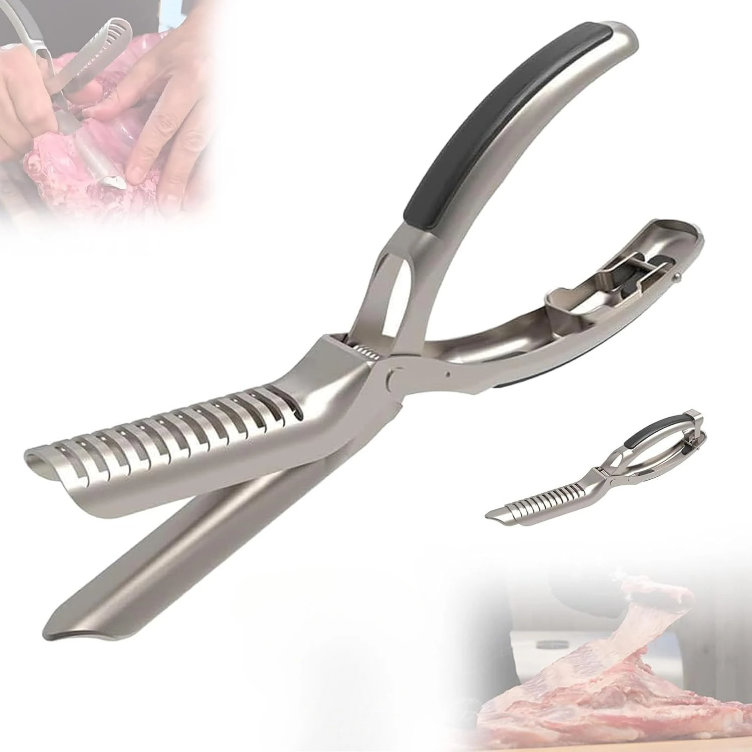 Herramienta removedora de membrana de costilla Pro, guía de recorte, pelado de costillas, removedor de membrana de costilla, herramientas para asar, herramienta de preparación de costillas para barbacoa