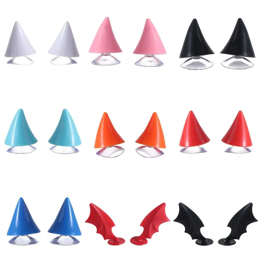 1pair Silicone Rubber Horn Shaped Headwear Cool Halloween Motorcycle Helmet Horn Universal Wing Shaped Moto Helmet Decoration