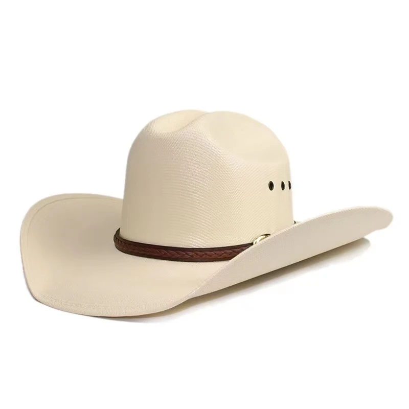 2023 nowy western jazz kapelusz kowbojski oddychający ręcznie tkany twardy zestaw letni unisex zachodni kapelusz kowbojski kapelusz przeciwsłoneczny sombrero vaquero