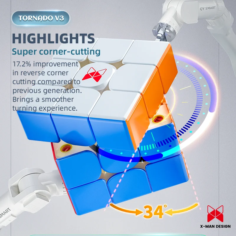 QiYi XMD Tornado V3 3x3 Flagship Cubo magico magnetico Qiyi XMD Tornado V3 M Pioneer Cubo magico Puzzle Giocattoli