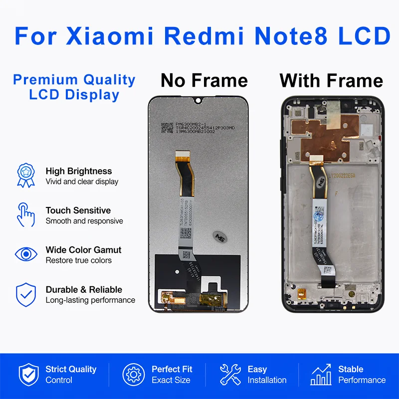 IPS For Xiaomi Redmi Note 8 LCD M1908C3JG M1908C3JI Display Touch Screen For Redmi Note 8 Pro Display M1906G7G LCD Replacement