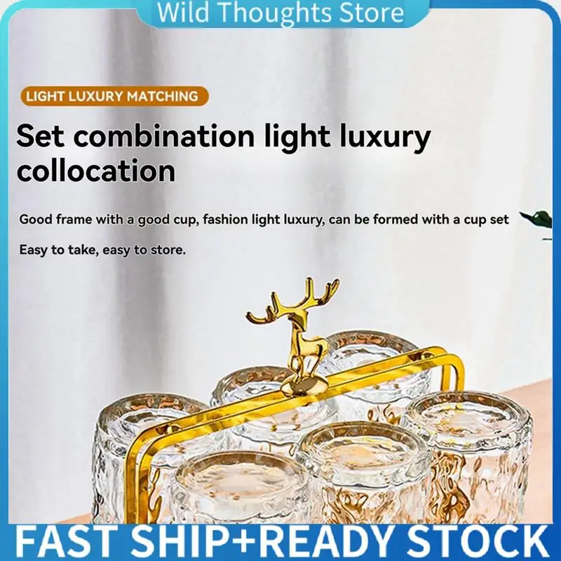 

Nordic Reindeer Decorative Iron Cup Holder Set-Glass Holder, Drain Storage Rack Upside Down Glass Glass Tray-[Qahk]