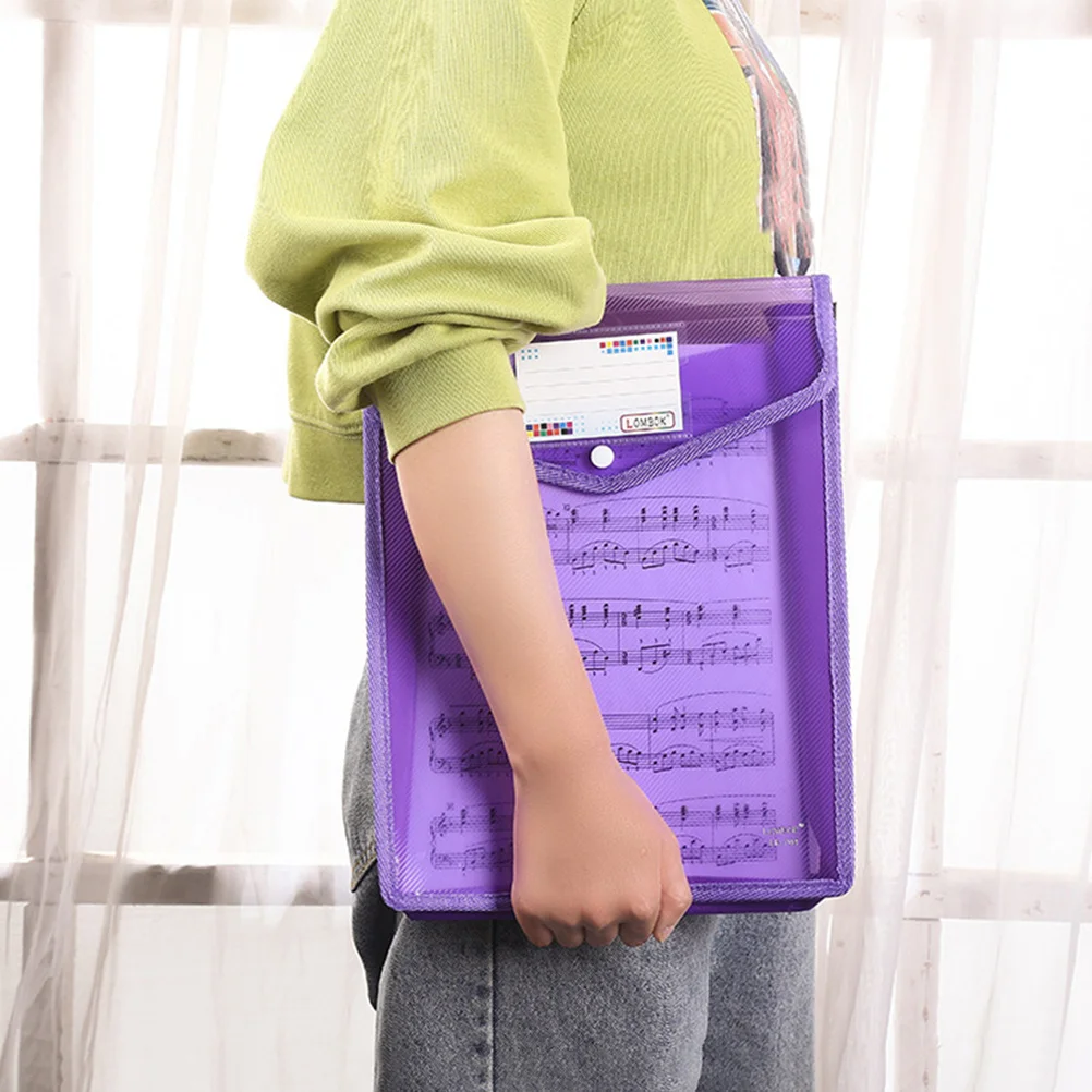 10pcs File Folder Plastic A4 Document Bag Portable Bill Organizer For School Office Lightweight Reusable Stationery Storage