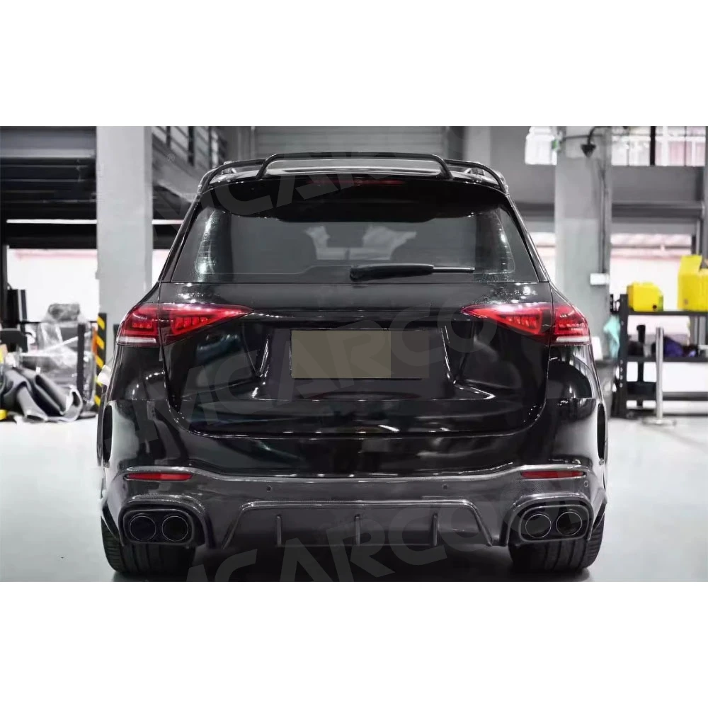 Rear Bumper Lip Diffuser Spoiler For Benz GLE Class W167 GLE63 AMG SUV 2021+ Exhaust Tips Pipes Body Kits Auto Para Accessories