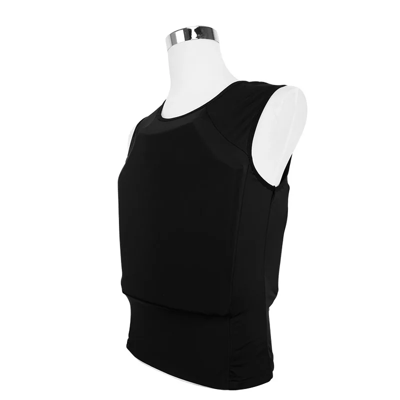 Black Concealable Stretch Tactical Vest Low Profile Undershirt Plate Carrier Fits 11x14 Inch Panel Plates Not Included
