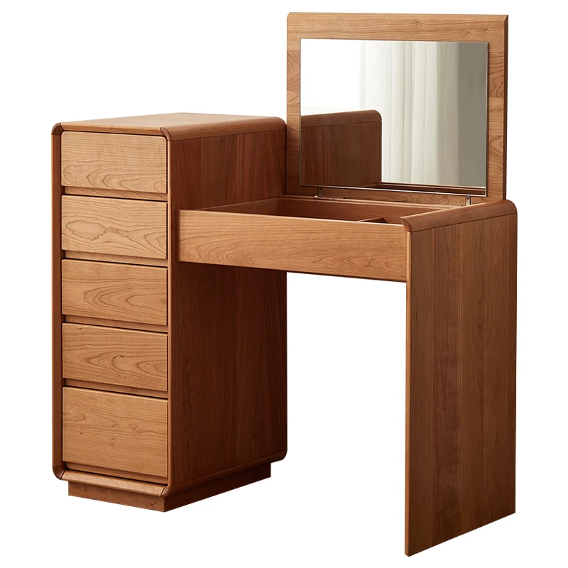 Nordic solid wood dressing table, bedroom, cherry wood flip top dressing table, desk, dressing table integrated