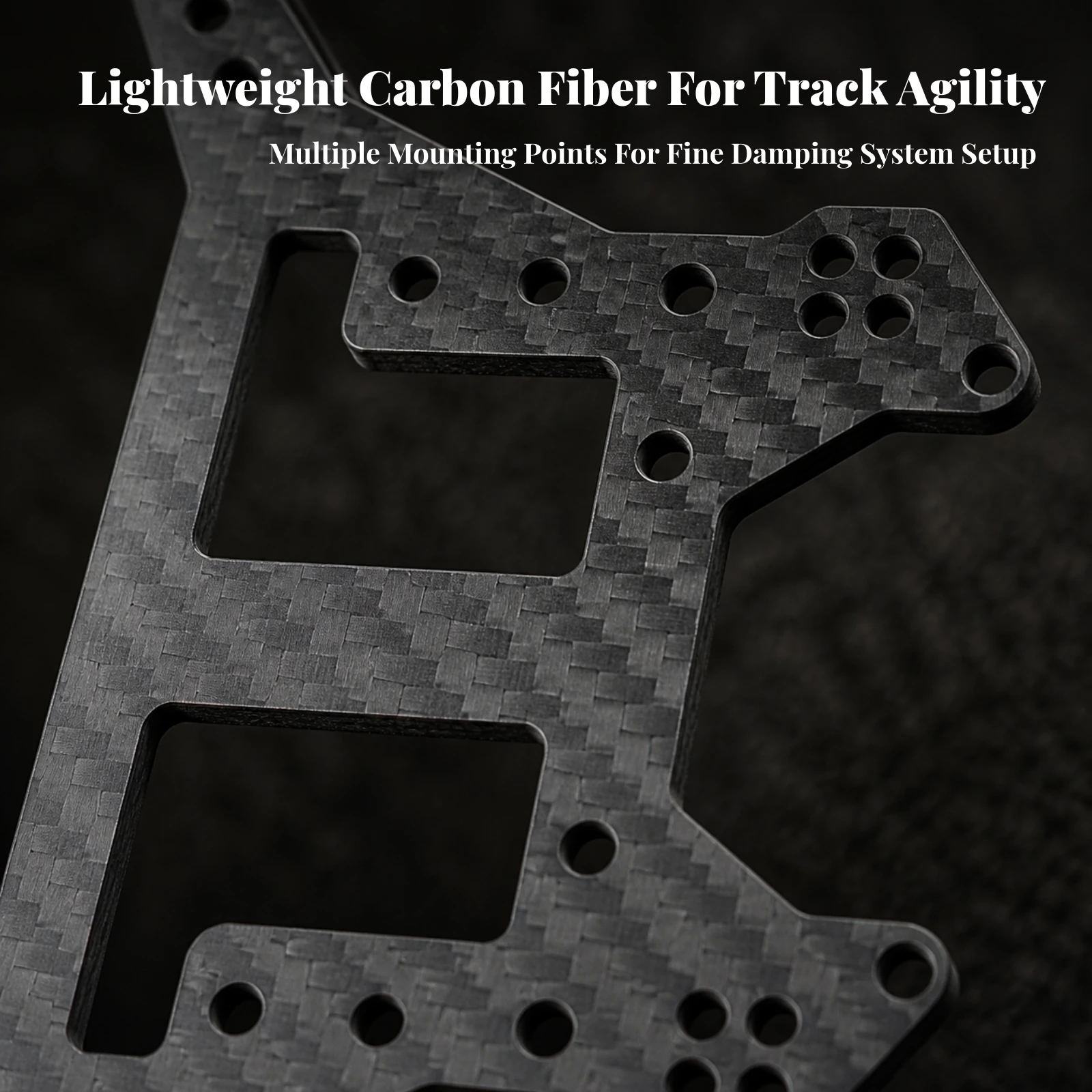 Carbon-Fiber Front-and-Rear Shock Post Support Precision-Cut Kraton Outcast Shock Support with Mounting Holes Sturdy Rigid