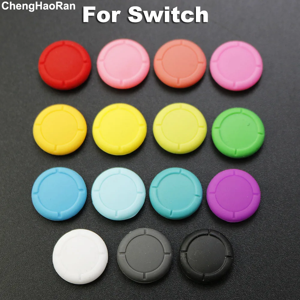 ChengHaoRan 1PCS Tampas de Substituição Joystick Thumbstick Grip Cap Capa De Borracha De Silicone Caso Para Interruptor OLED Lite Joy-Con Joycon NS