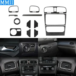폭스바겐 VW 골프 6 MK6 GTI용 소프트 탄소 섬유 인테리어 액세서리 키트, 커버 트림, 인테리어 전체 키트, 2008-2012, 13 개